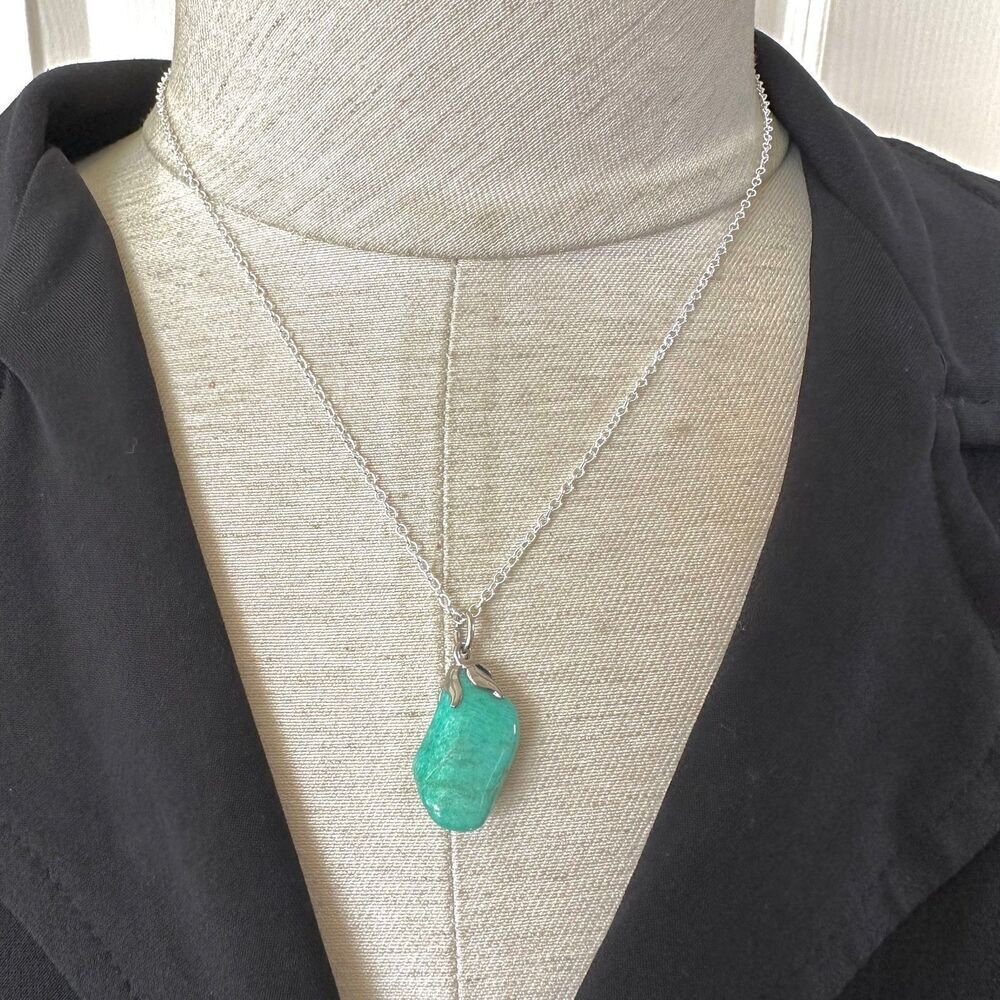 Sterling silver Amazonite pendant necklace